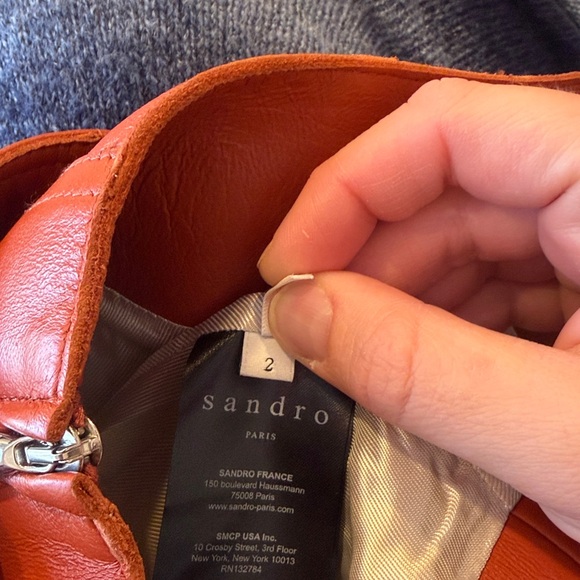 Orange Leather Skirt - Picture 2 of 3